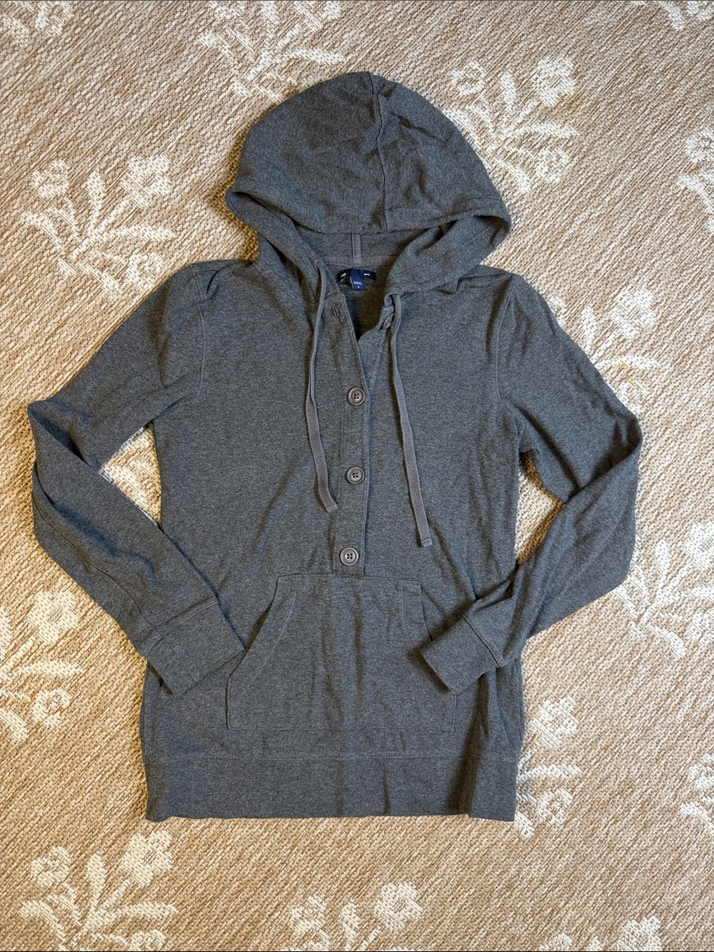 GAP Charcoal button up Hooded Sweater
